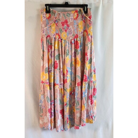 Time and Tru Convertible Maxi Dress Skirt Pink Floral Strapless Women’s L - Picture 6 of 8